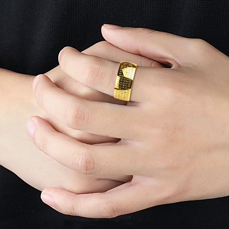 Nimara Ritual FengShui Buddhism Ancient Heart Sutra Lucky Ring