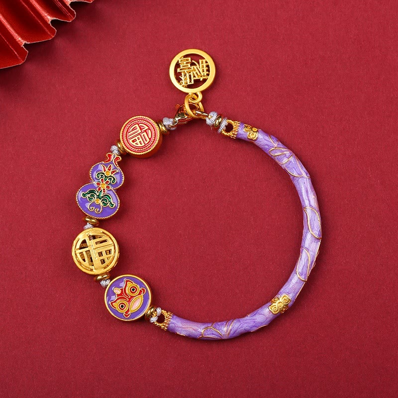Nimara Ritual Tibetan Gourd Fortune Happiness Lion Wealth Luck Bracelet