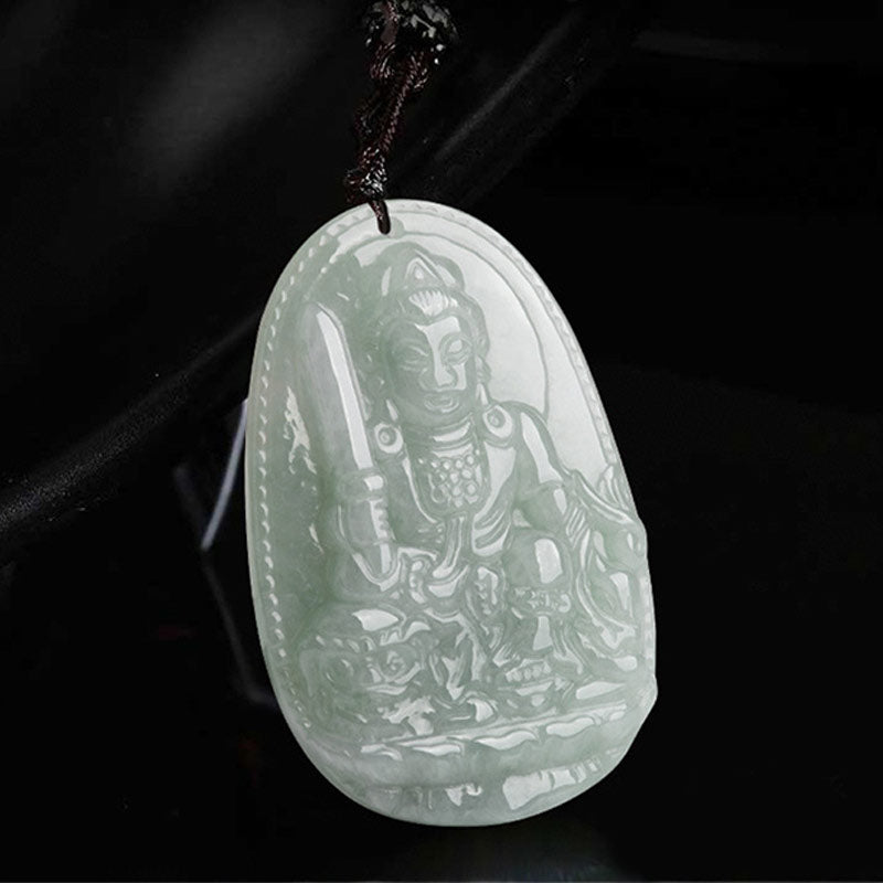 Nimara Ritual Chinese Zodiac Natal Buddha Jade Wealth Prosperity Necklace Pendant