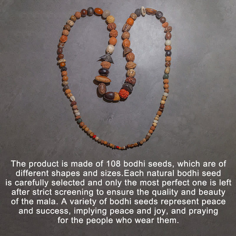 Nimara Ritual 108 Mala Beads Bodhi Seed Luck Wealth Bracelet Wrist Mala