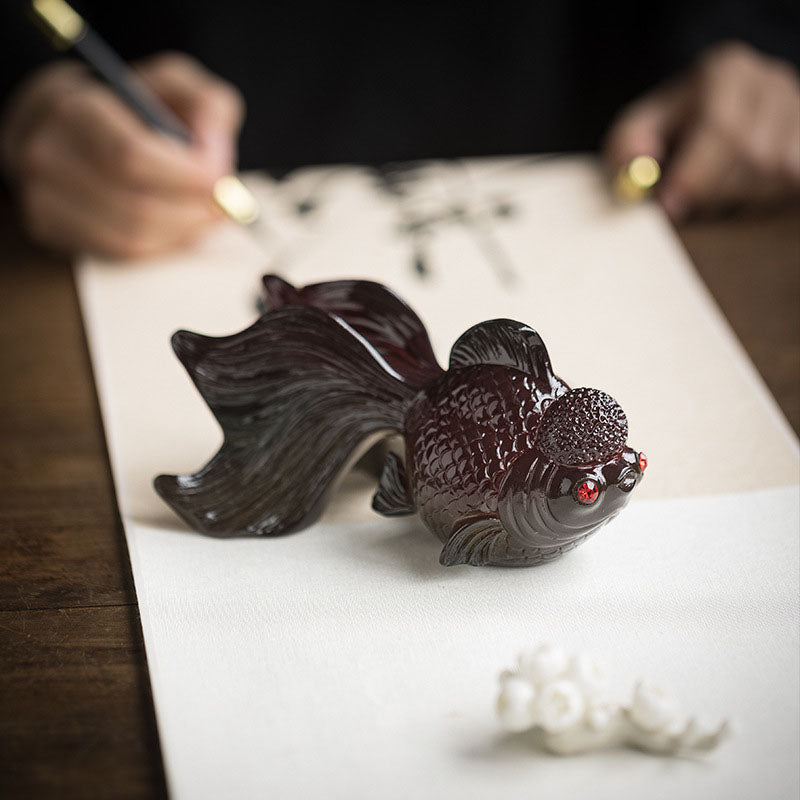 Nimara Ritual Color Changing Koi Fish Resin Tea Pet Wealth Home Figurine Decoration