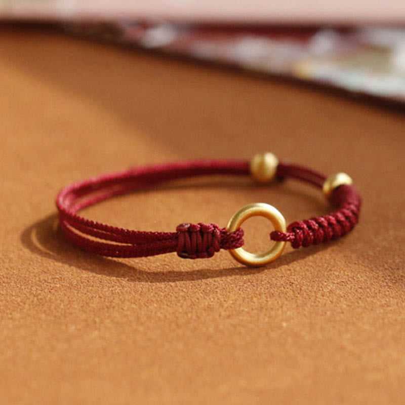 Nimara Ritual Alloy Peace Buckle Luck Red String Bracelet