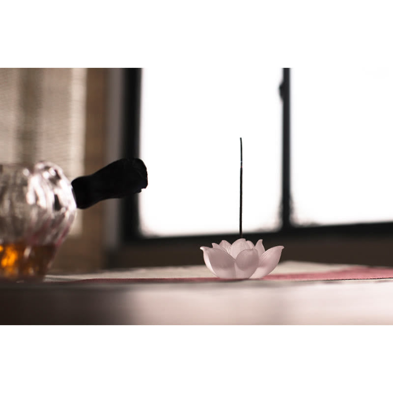 Nimara Ritual Mini Lotus Liuli Crystal Healing Meditation Stick Incense Burner