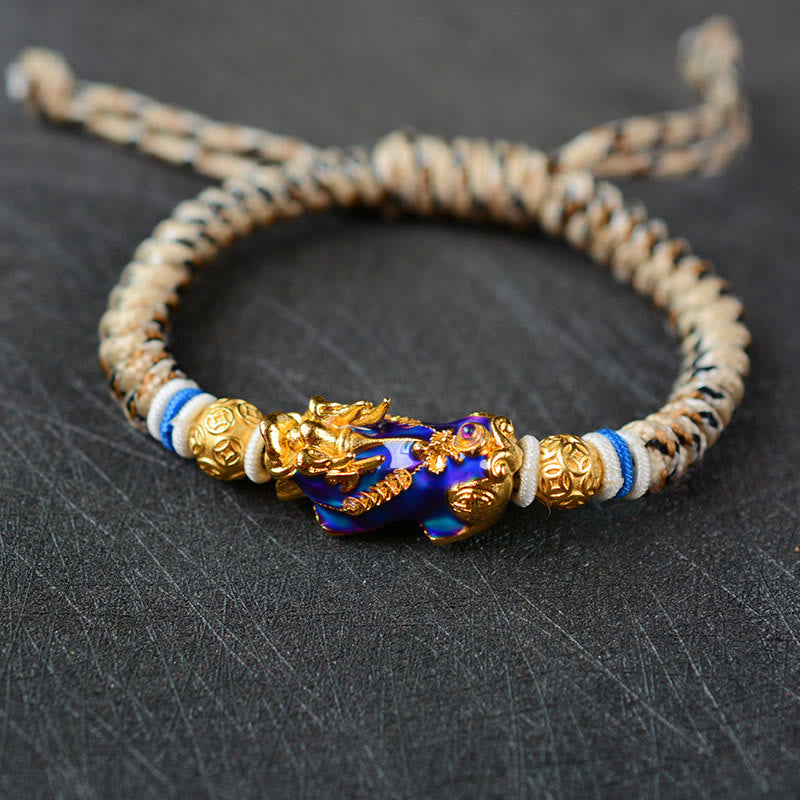 Nimara Ritual Feng Shui PiXiu Color Change Copper Coin Beads Wealth String Bracelet