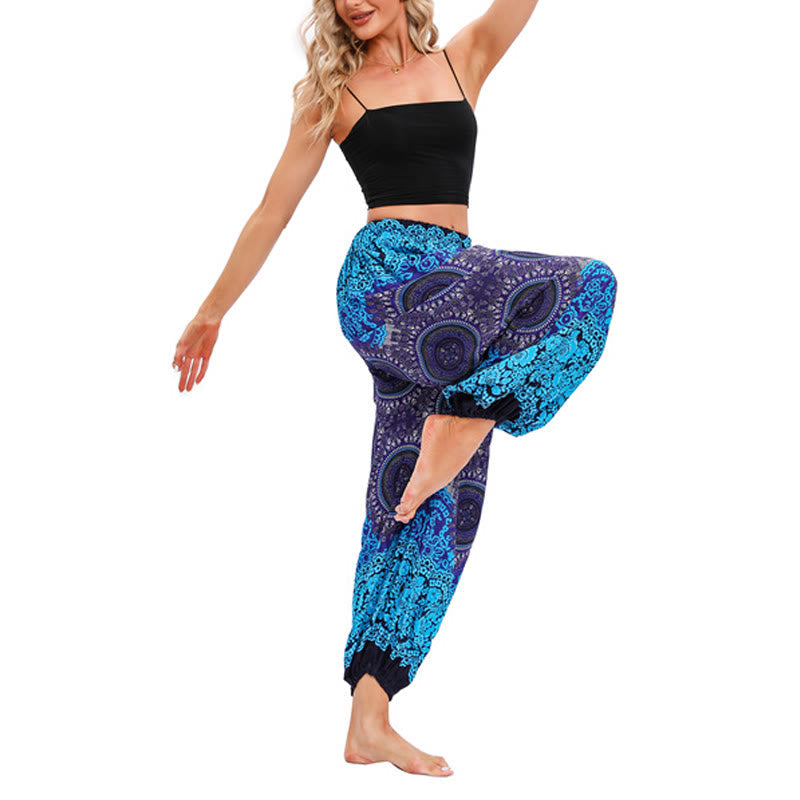 Nimara Ritual Casual Loose Compass Pattern Harem Trousers Women's Yoga Pants