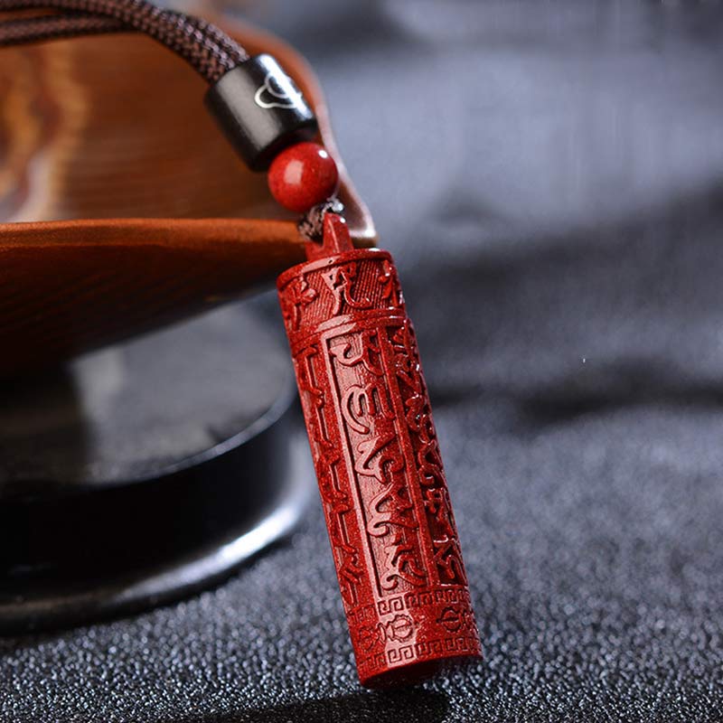 Nimara Ritual Tibetan Cinnabar Mantra Concentration String Necklace