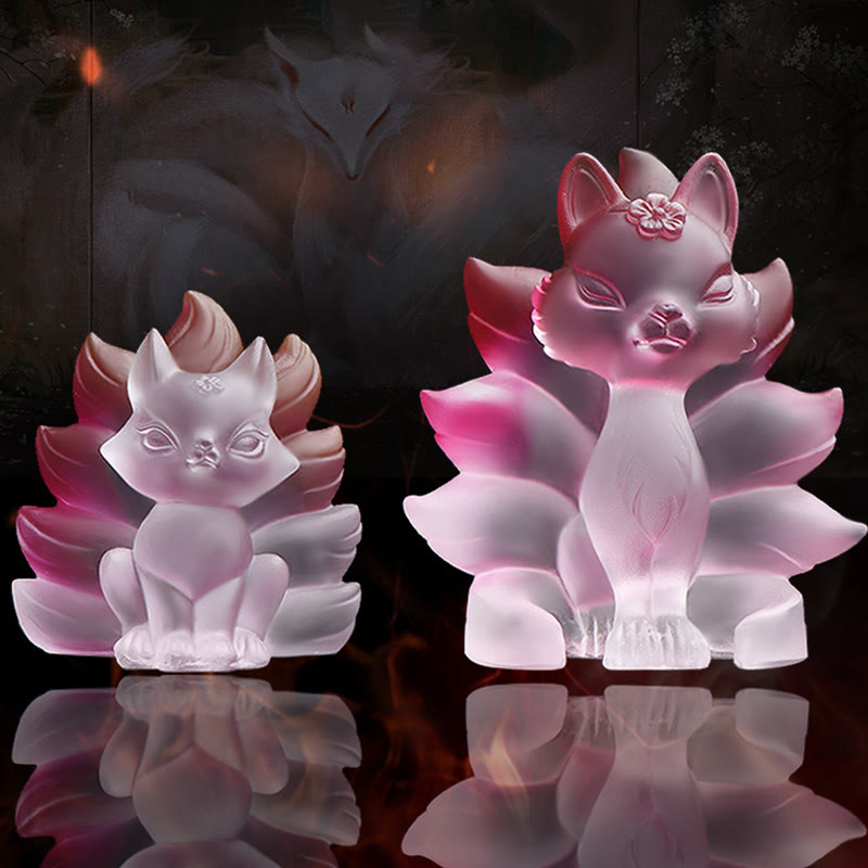 Nimara Ritual Small Nine Tailed Fox Success Strength Home Figurine Decoration