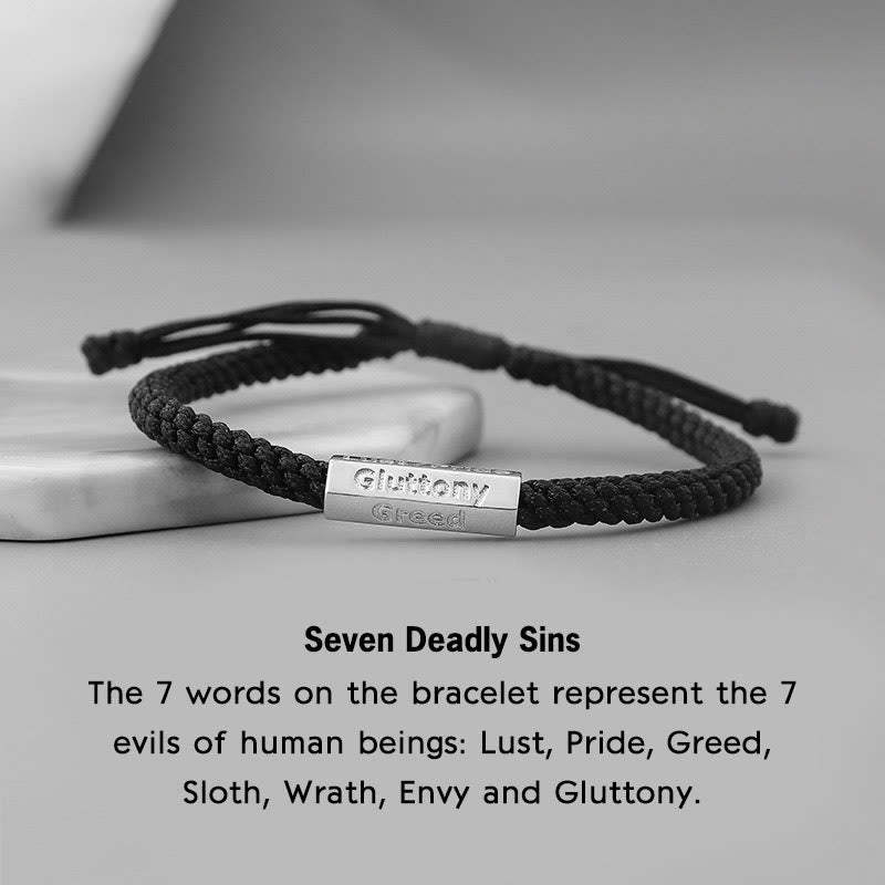 Nimara Ritual Seven Deadly Sins Seven Virtues Braided String Bracelet