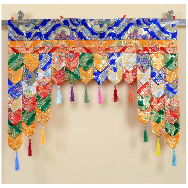 Nimara Ritual Tibetan Five Colors Hanging Curtain Prayer Altar Healing Meditation Curtain