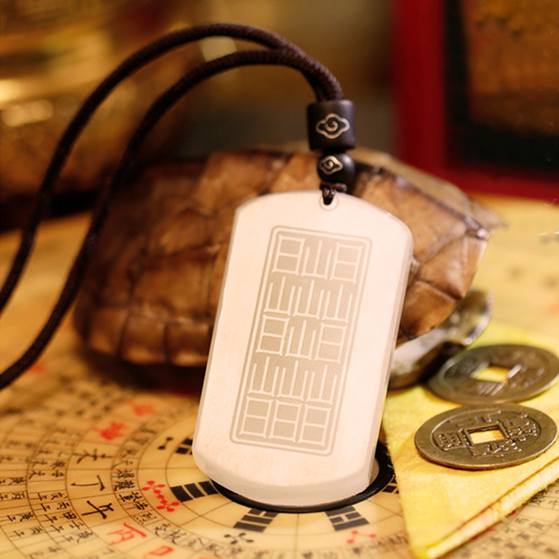 Nimara Ritual White Jade PiXiu Yin Yang Luck Protection Necklace Pendant