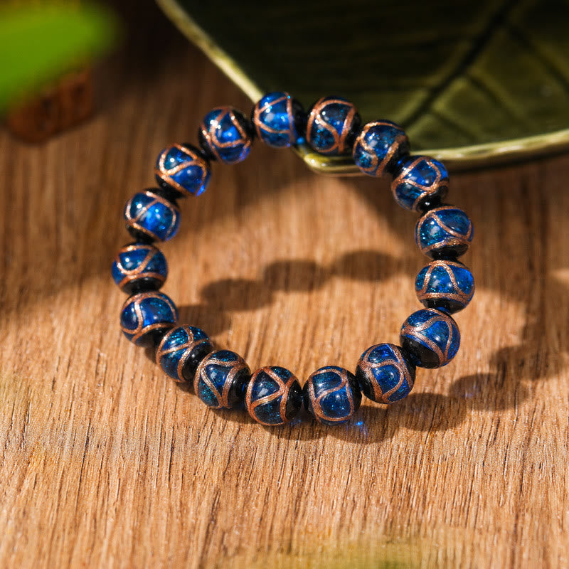 Nimara Ritual Tibetan Classic Liuli Glass Bead Luck Wealth Bracelet