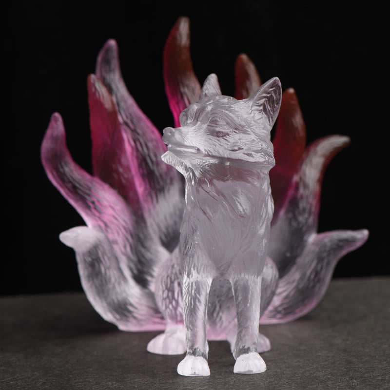 Nimara Ritual Small Nine Tailed Fox Success Strength Home Figurine Decoration