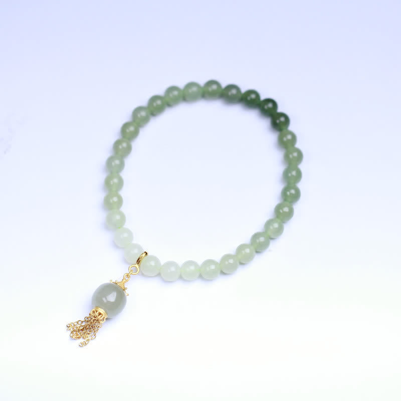 Nimara Ritual 925 Sterling Silver Hetian Jade Beaded Wealth Charm Bracelet