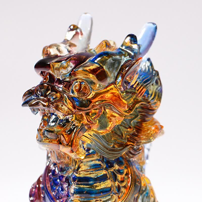 Nimara Ritual Feng Shui Kirin Handmade Liuli Crystal Art Piece Fortune Home Office Decoration