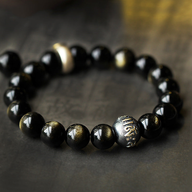 Nimara Ritual Chinese Zodiac Natal Buddha Obsidian Purification Bracelet