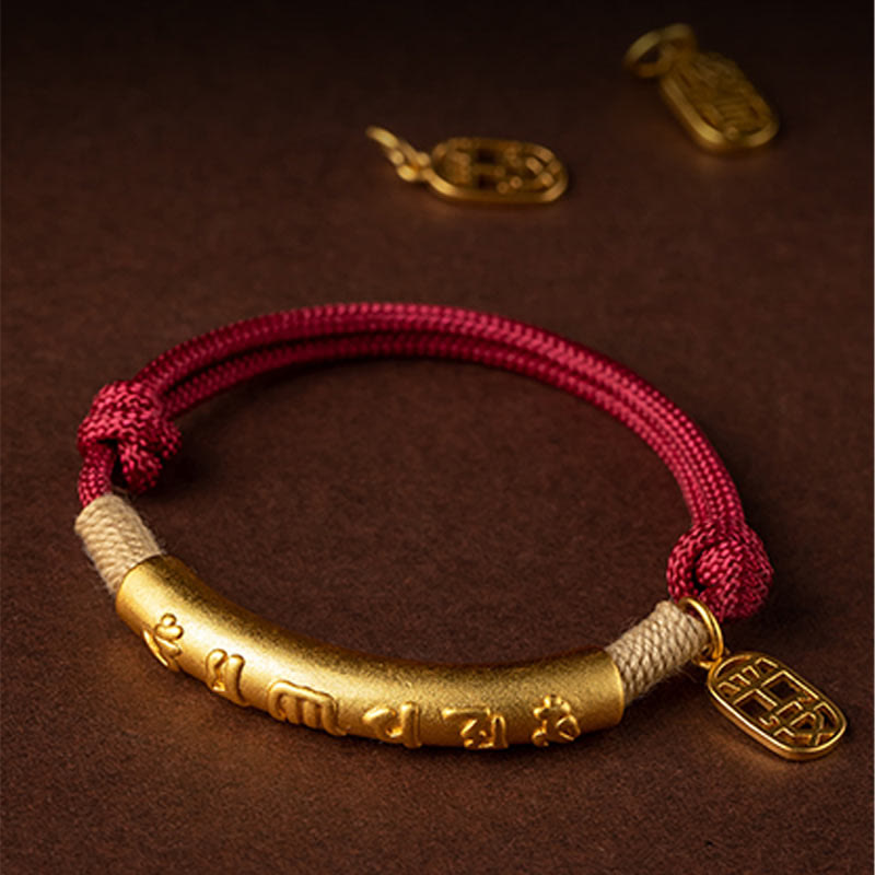 Nimara Ritual 999 Sterling Silver Tibet Handmade Om Mani Padme Hum Fu Character TopRank Character Luck Braided Bracelet