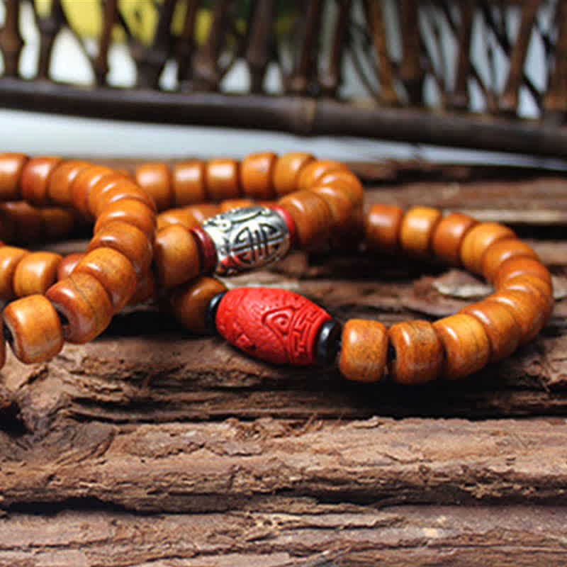 Nimara Ritual Tibetan Bone Beads Om Mani Padme Hum Strength Bracelet