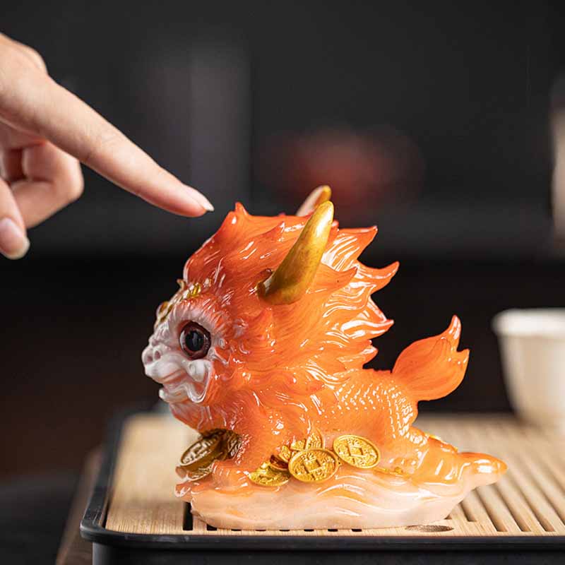 Nimara Ritual Color Changing Small Kirin Resin Tea Pet Home Figurine Decoration