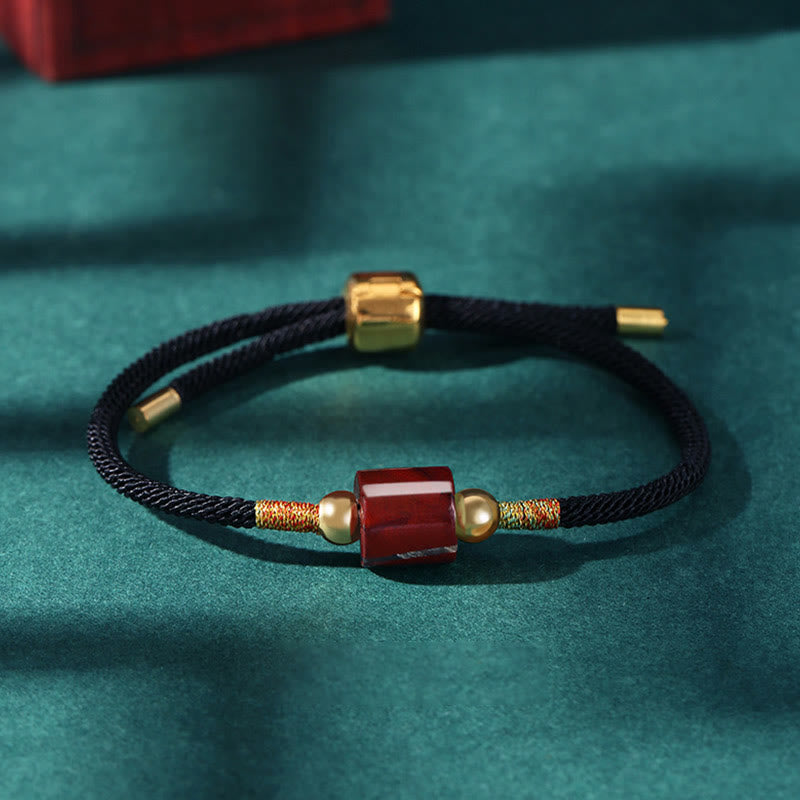 Nimara Ritual Tibet Handmade Green Aventurine Red Stone Malachite Luck Protection Braided Rope Bracelet