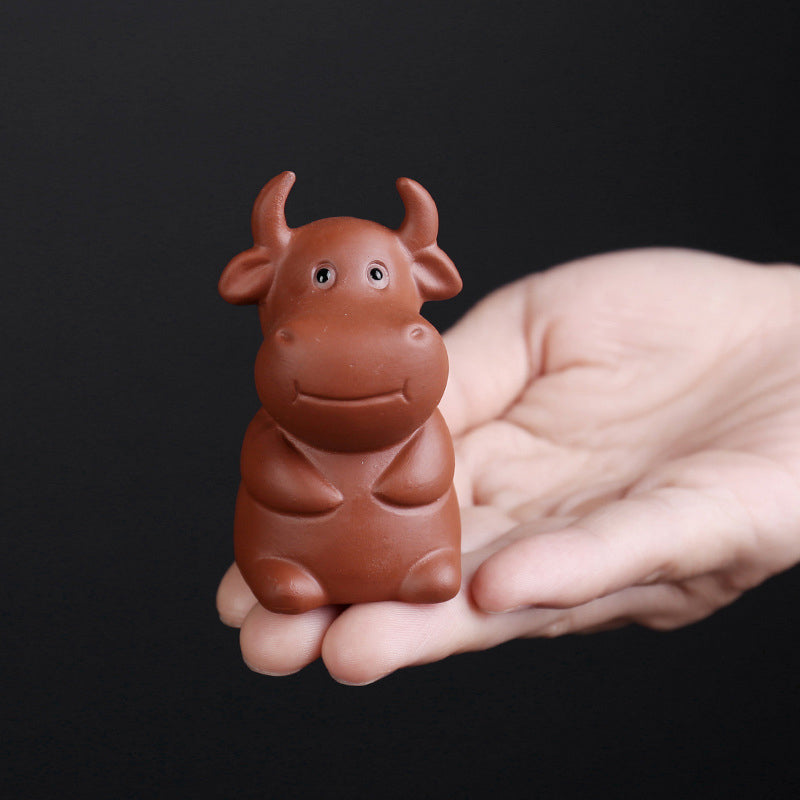 Nimara Ritual Chinese Zodiac Purple Clay Wealth Ceramic Tea Pet Home Figurine Decoration