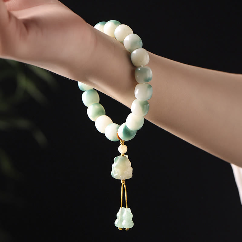 Nimara Ritual Gradient Bodhi Seed Nine Tailed Fox Cat Paw Claw Pine Cone Peace Bracelet