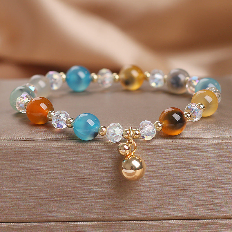 Nimara Ritual Candy Agate Healing Harmony Bead Charm Bracelet