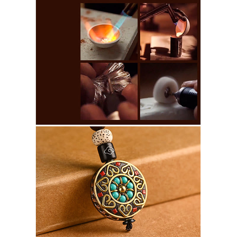 Nimara Ritual Tibetan Om Mani Padme Hum Bodhi Seed Peace Key Chain