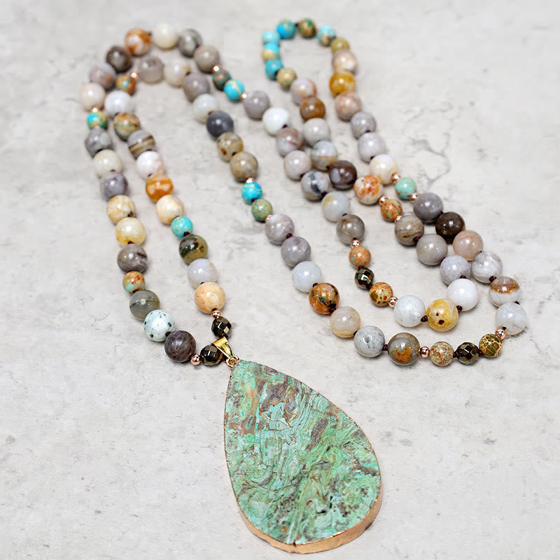 Nimara Ritual Natural Ocean Picasso Jasper Beaded Healing Neckace