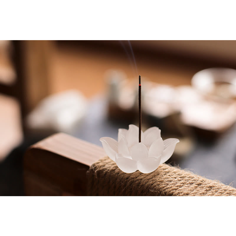 Nimara Ritual Mini Lotus Liuli Crystal Healing Meditation Stick Incense Burner