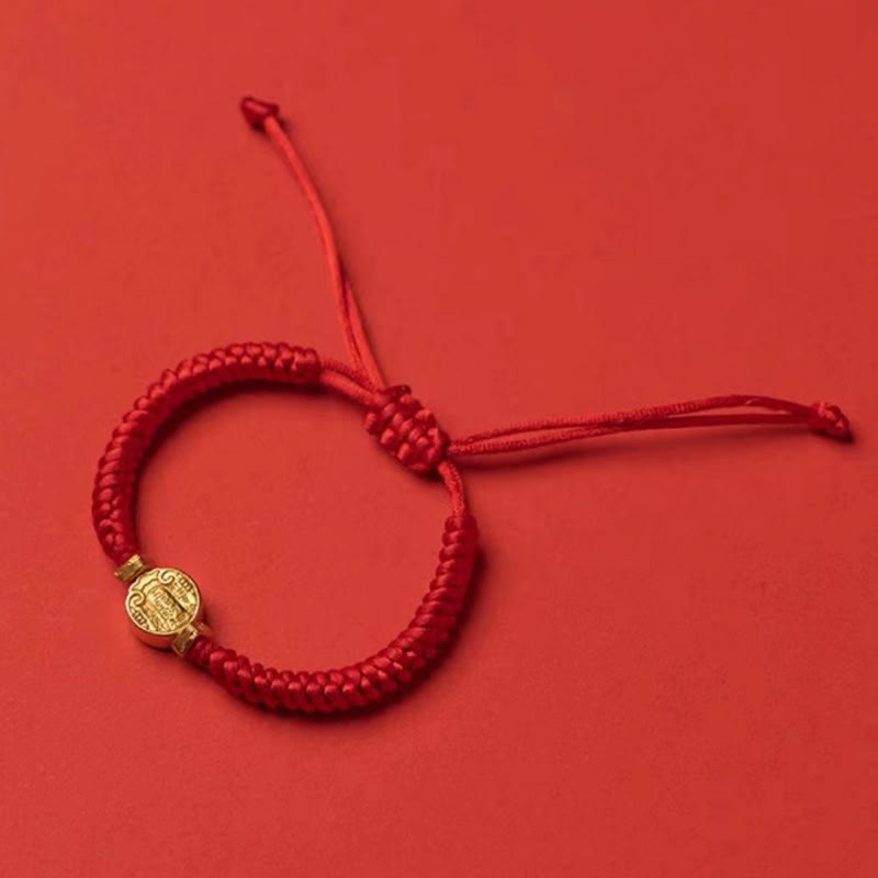 Nimara Ritual Five Directions Gods of Wealth Handmade Reincarnation Knot Protection String Braid Bracelet