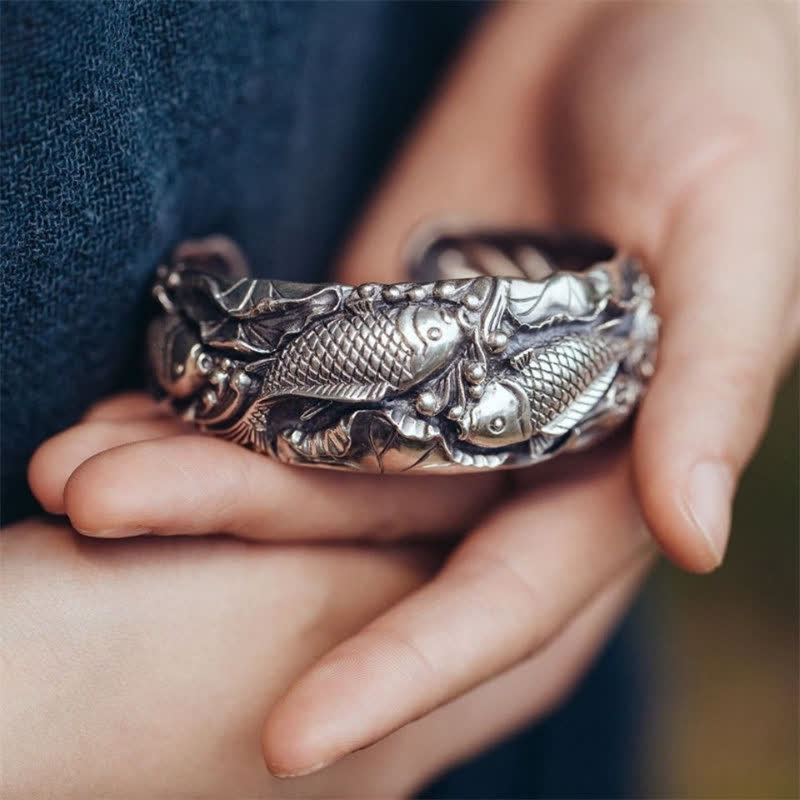 Nimara Ritual Nimara Ritual Koi Fish Lotus Luck Wealth Bracelet Bangle