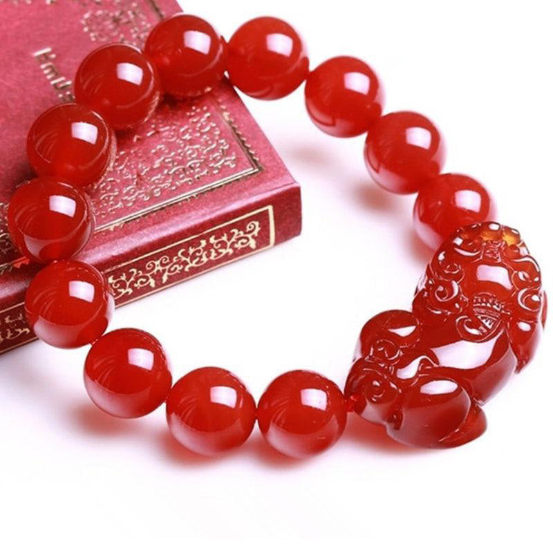 Nimara Ritual Red Agate Lucky Pixiu Wealth Luck Bracelet