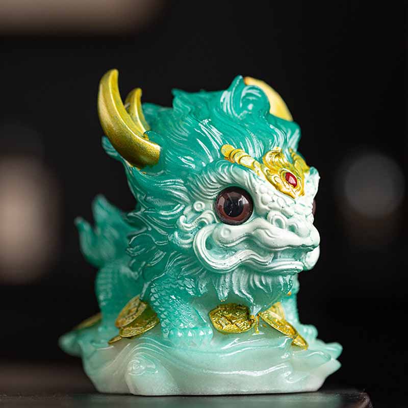 Nimara Ritual Color Changing Small Kirin Resin Tea Pet Home Figurine Decoration