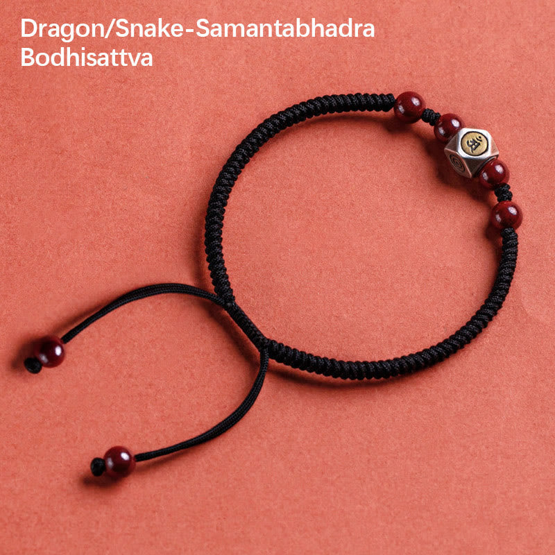 Nimara Ritual 925 Sterling Silver Chinese Zodiac Natal Buddha Cinnabar Calm Bracelet