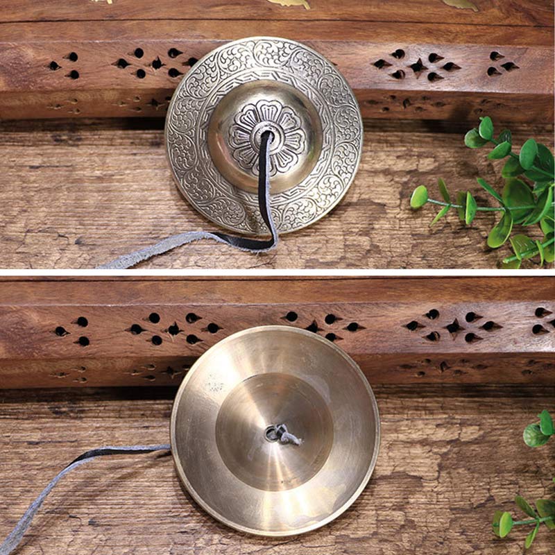 Nimara Ritual Tibetan Tingsha Bell Auspicious Cloud Six True Words Copper Wealth Decoration
