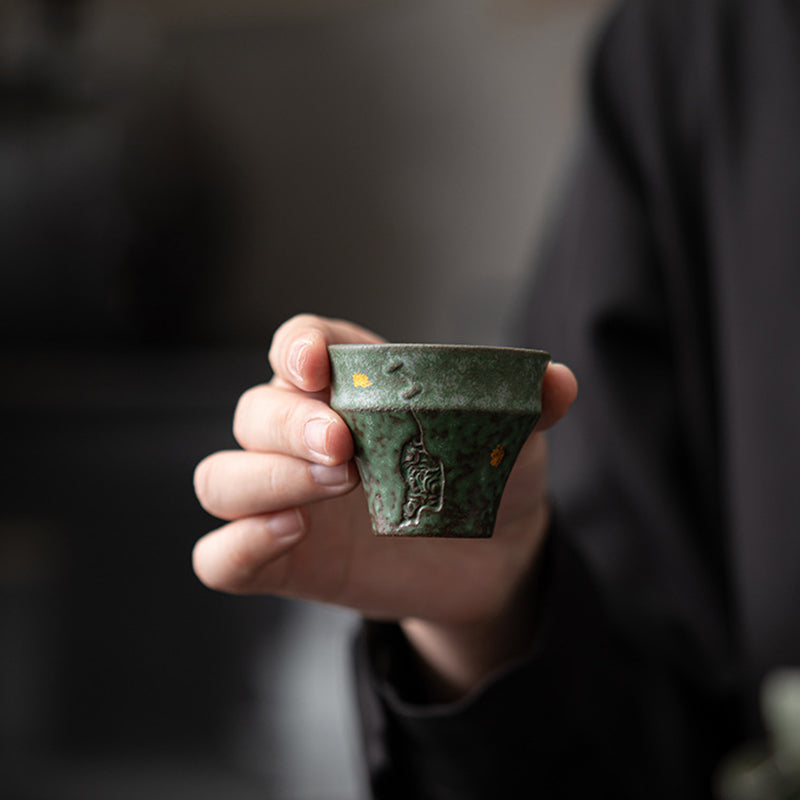 Nimara Ritual Small Vintage Style Ceramic Teacup Kung Fu Tea Cup 50ml