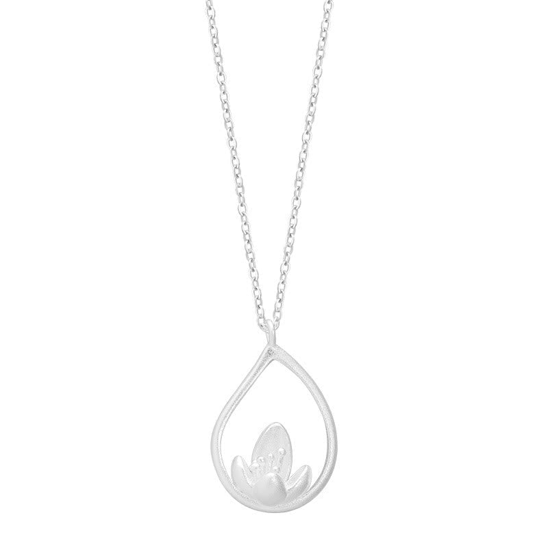 Nimara Ritual 925 Sterling Silver Lotus Flower Floral Enlightenment Necklace Pendant