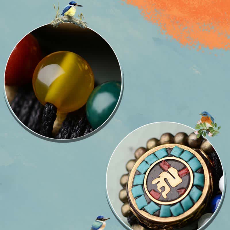 Nimara Ritual Tibetan Turquoise Agate Protection Hairpin Decorations