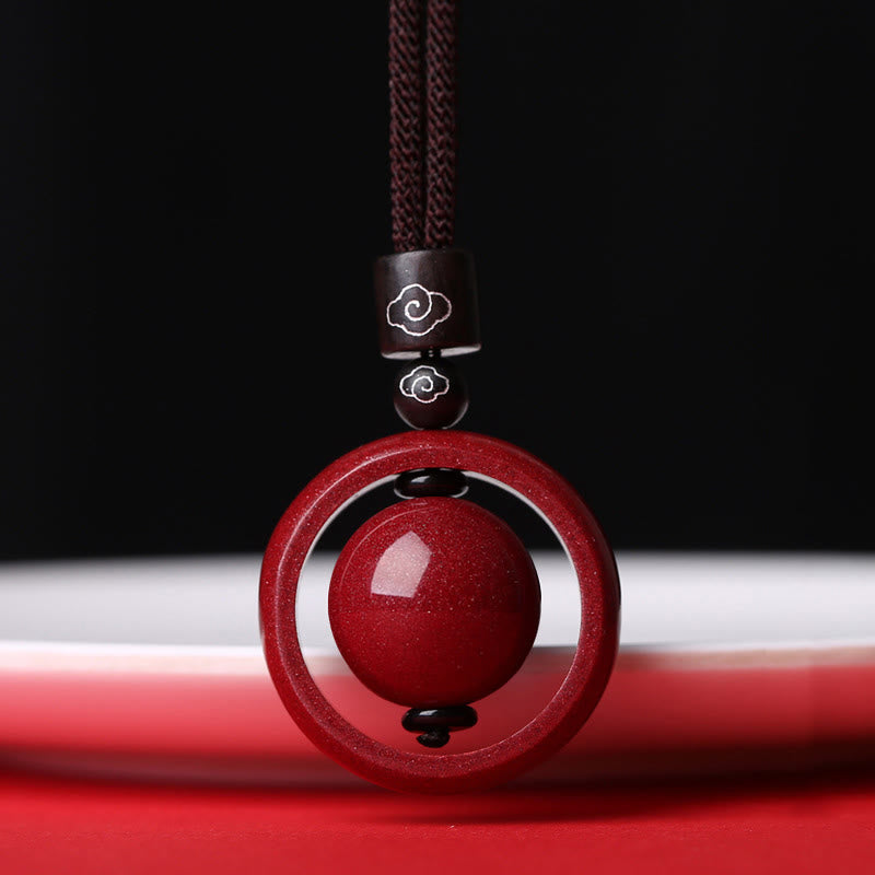 Nimara Ritual Cinnabar Om Mani Padme Hum PiXiu Blessing Lucky Bead Necklace Pendant