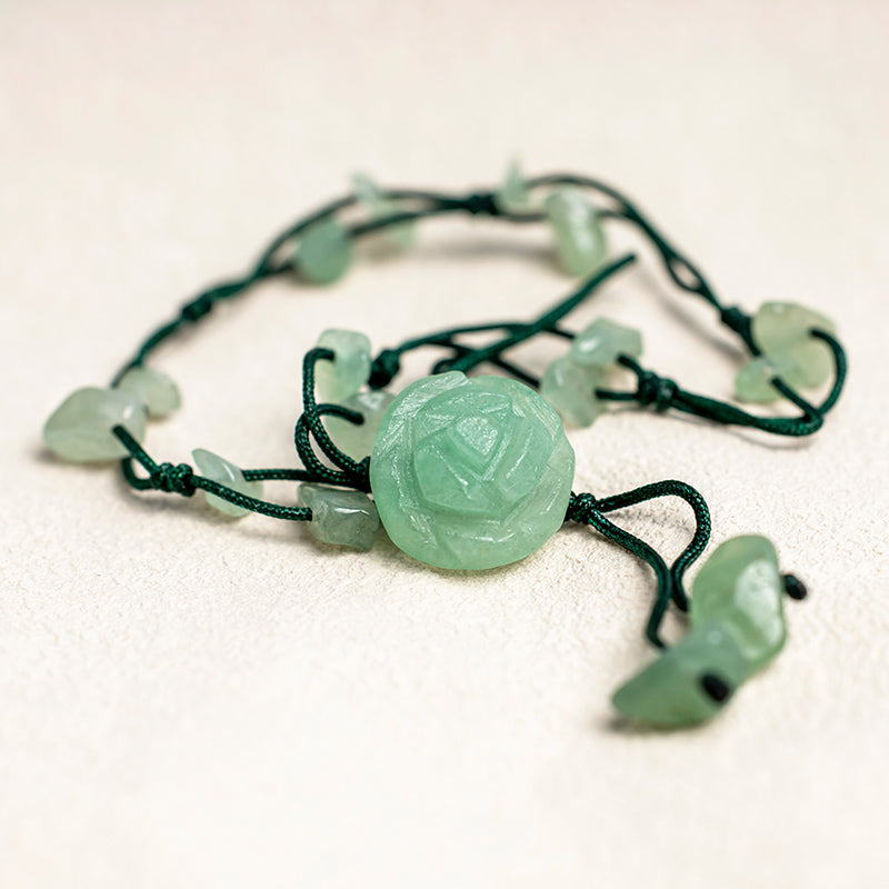 Nimara Ritual Amethyst Pink Crystal Green Aventurine Rose Inner Peace Healing Anklet