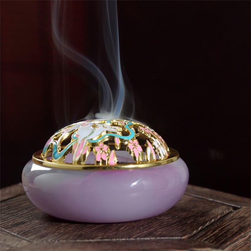 Nimara Ritual Nine Tailed Fox Liuli Crystal Healing Meditation Incense Burner