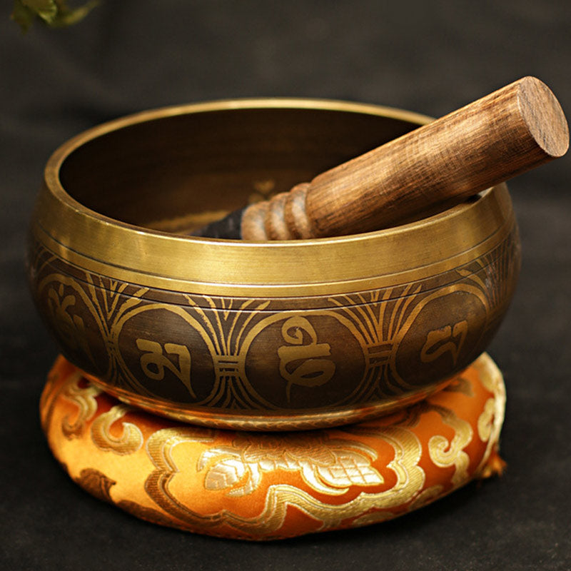 Nimara Ritual Tibetan Meditation Sound Bowl Handcrafted for Healing and Mindfulness Support Protection Singing Bowl Set