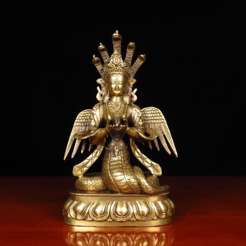 Nimara Ritual Bodhisattva Nuwa The Snake Fairy Protection Copper Statue Decoration
