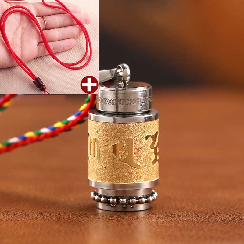 Nimara Ritual Tibet Om Mani Padme Hum Shurangama Mantra Titanium Steel Wisdom Amulet Necklace Pendant