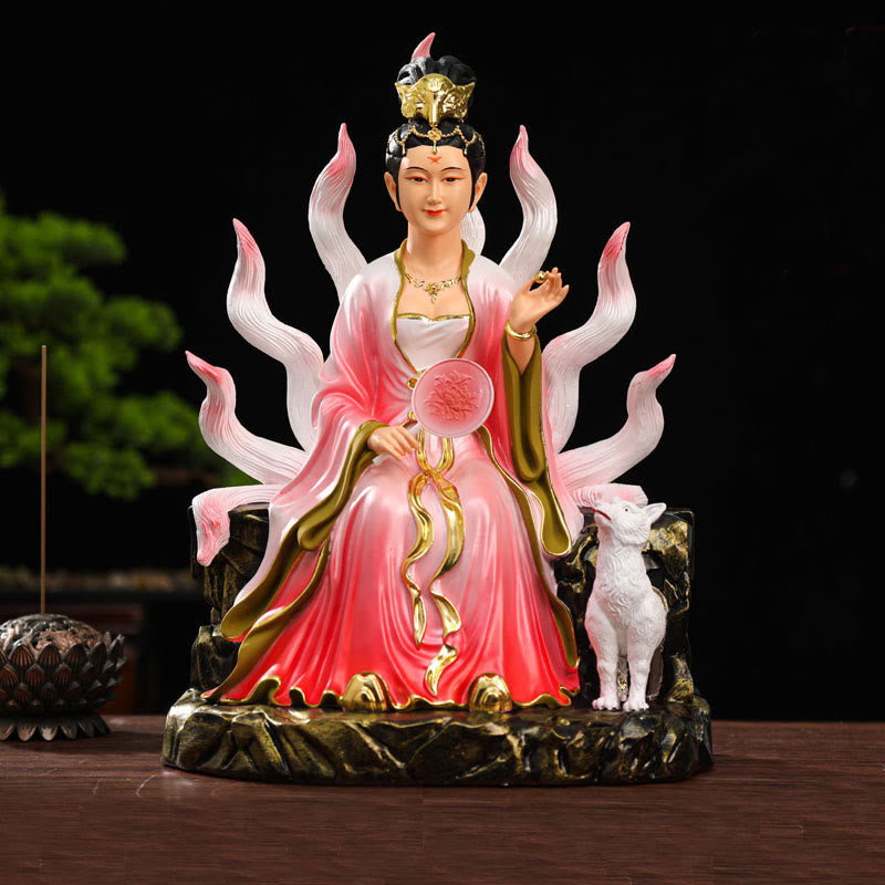 Nimara Ritual Nine Tailed Fox Fairy Luck Protection Resin Home Decoration