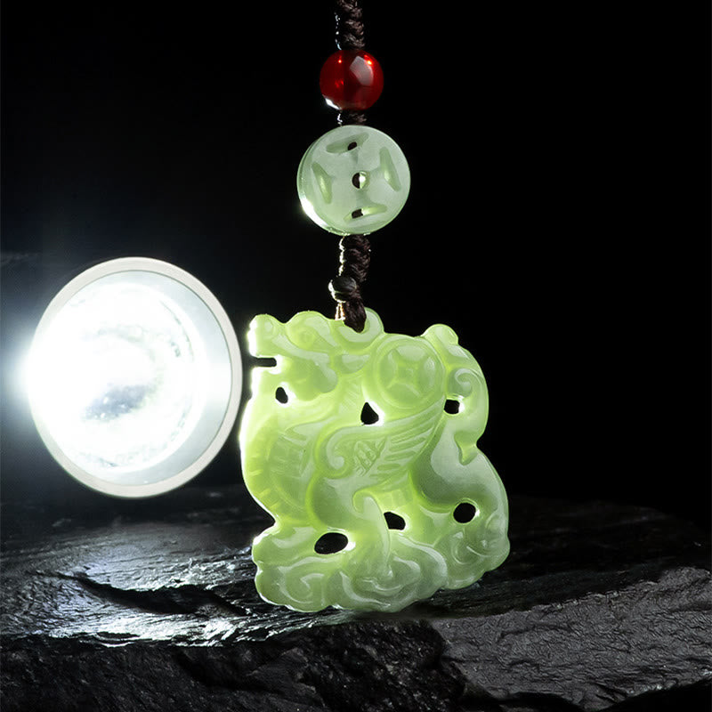 Nimara Ritual Natural Jade Kirin Prosperity Phone Hanging Decoration