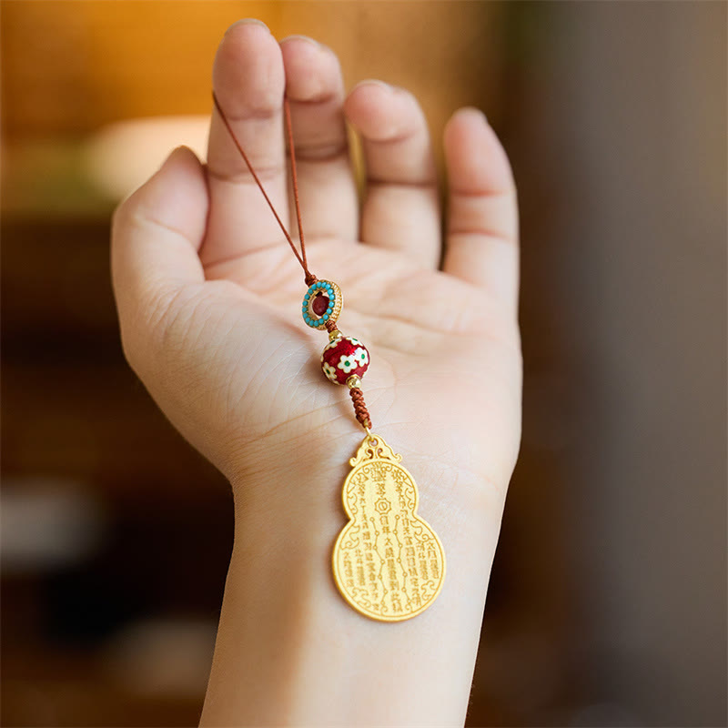 Nimara Ritual Wu Lou Gourd Fu Character Tai Sui Amulet Fortune Phone Hanging Decoration Key Chain