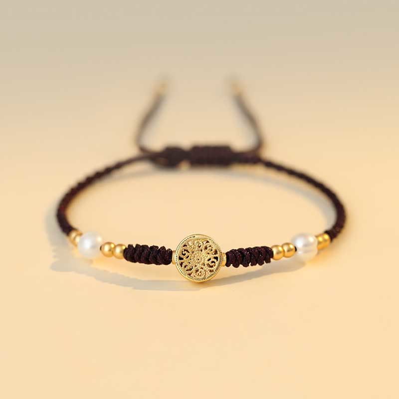 Nimara Ritual Copper Coin Fortune Tree Luck Strength Braided Bracelet