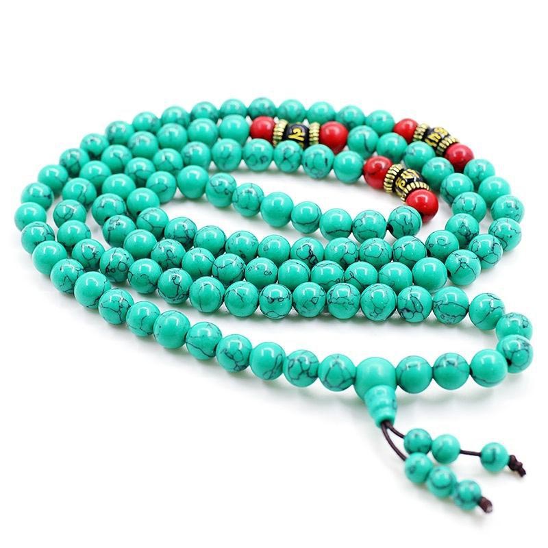 Nimara Ritual Tibetan Turquoise Purification Necklace Mala