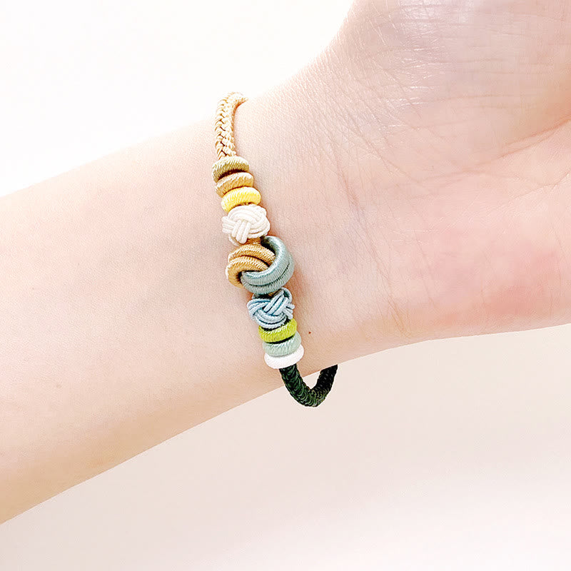 Nimara Ritual Two-Color Rope Handcrafted Eight Thread Peace Knot Luck Connection Bracelet